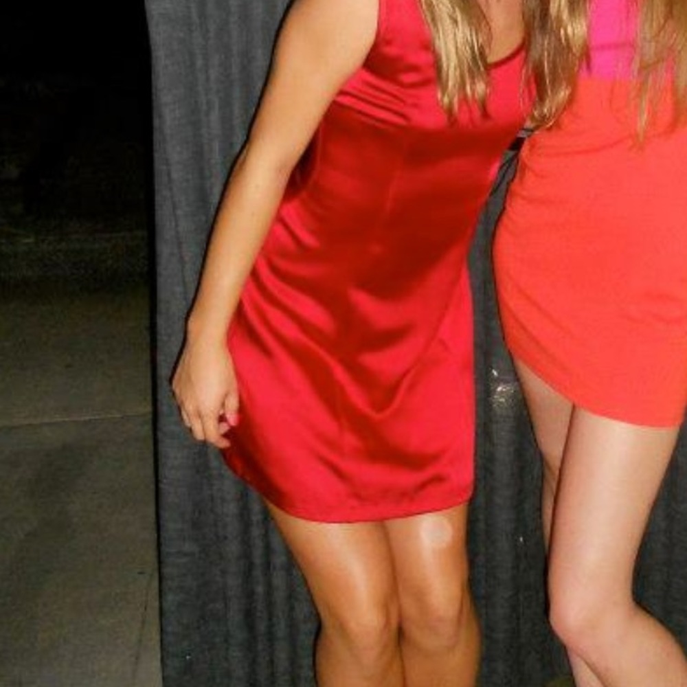Red silk DCBG dress